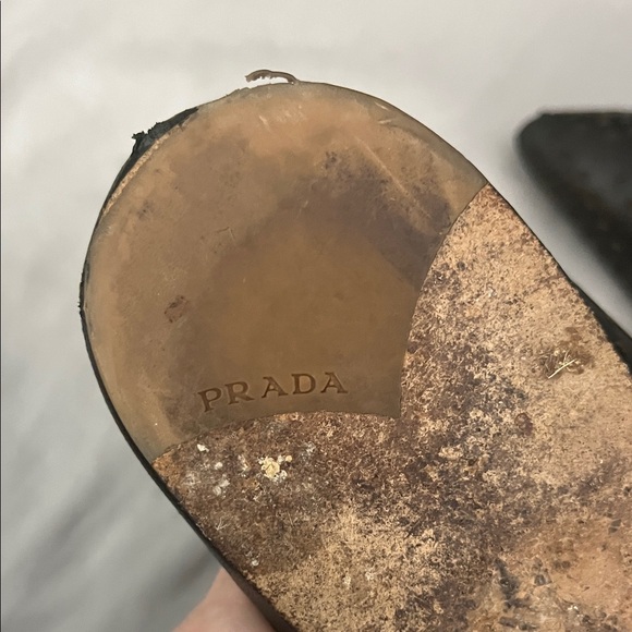 Prada Women's Black Perforated Leather Flats - Picture 8 of 8